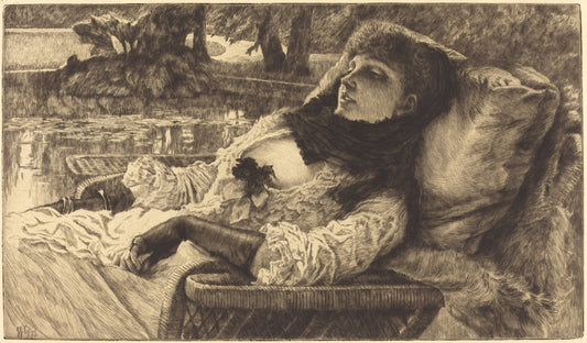 Summer Evening (Soiree d'ete) by James Jacques Joseph Tissot (French, 1836 - 1902), 16X12"(A3)Poster Print