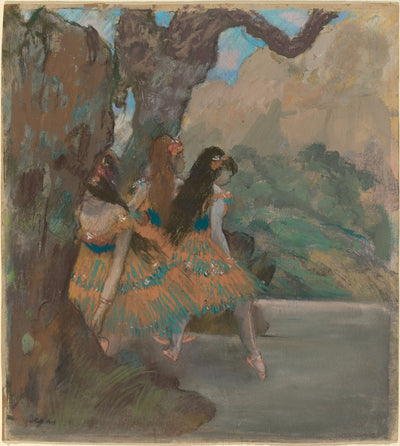 Ballet Dancers by Edgar Degas (French, 1834 - 1917), 16X12"(A3)Poster Print