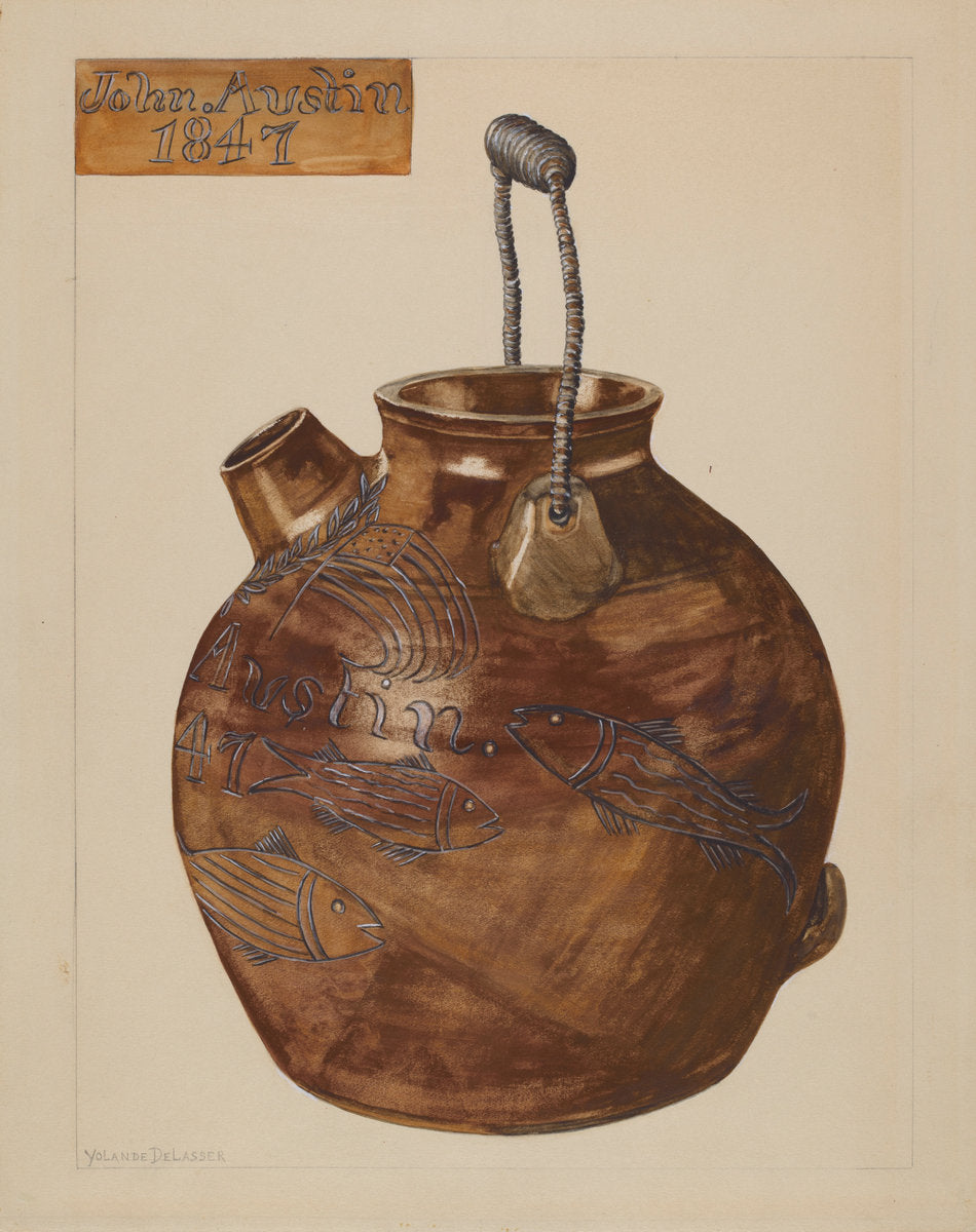 Jug for Batter by Yolande Delasser (American, active c. 1935), 16X12"(A3)Poster Print