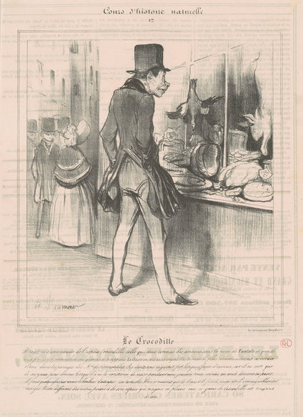 Le Crocodile by Honoré Daumier (French, 1808 - 1879), 16X12"(A3)Poster Print