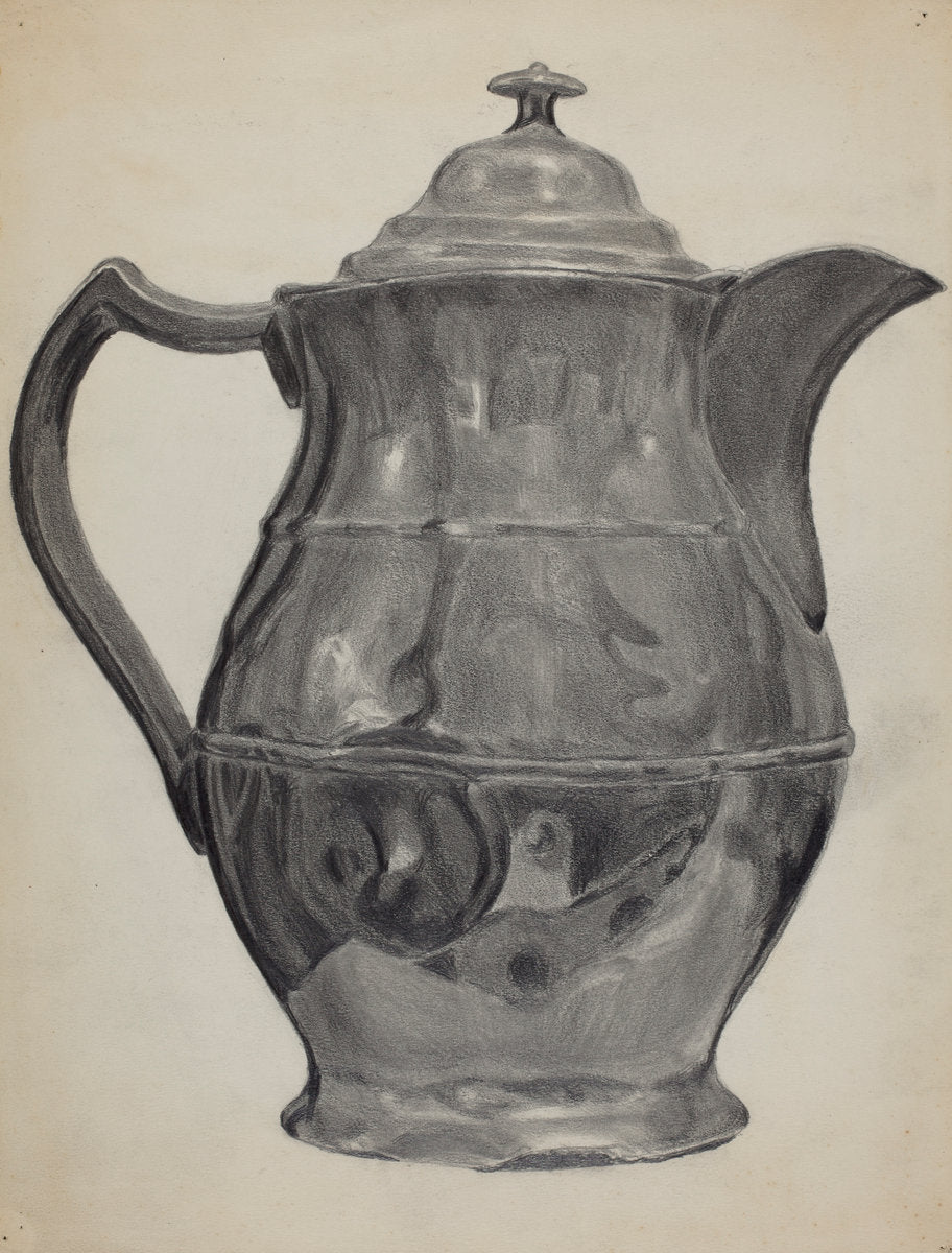 Pewter Pitcher by Francis Borelli (American, active c. 1935), 16X12"(A3)Poster Print