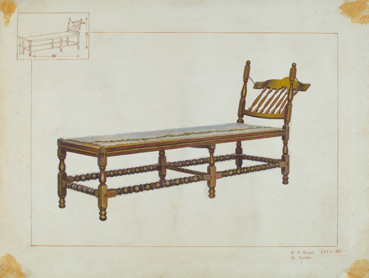 Daybed by Vincent P. Rosel and Gordon Saltar (American, active c. 1935), 16X12"(A3)Poster Print