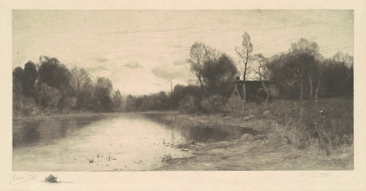 On the Wanaque by William Langson Lathrop (American, 1859 - 1938), 16X12"(A3)Poster Print
