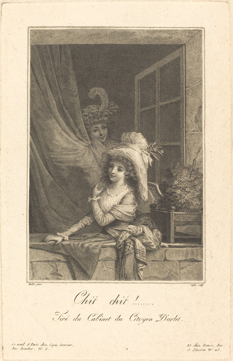 Chit chit by Jacques-Louis Copia after Jean-Baptiste Mallet (French, 1764 - 1799), 16X12"(A3)Poster Print