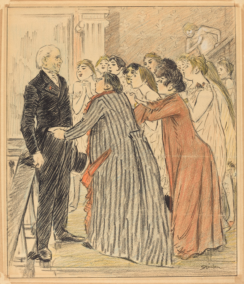 L'Aventure du Vieux Doyen (The Adventure of the Old Dean) by Théophile Alexandre Steinlen (Swiss, 1859 - 1923), 16X12"(A3)Poster Print