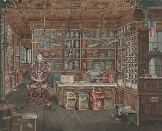 Grocery Store by Perkins Harnly (American, 1901 - 1986), 16X12"(A3)Poster Print