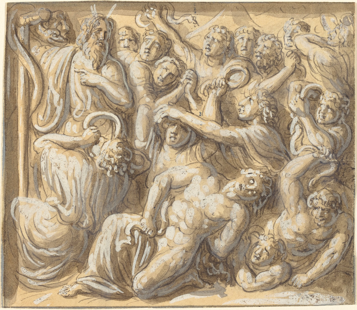 Moses and the Brazen Serpent by Luigi Ademollo (Italian, 1764 - 1849), 16X12"(A3)Poster Print