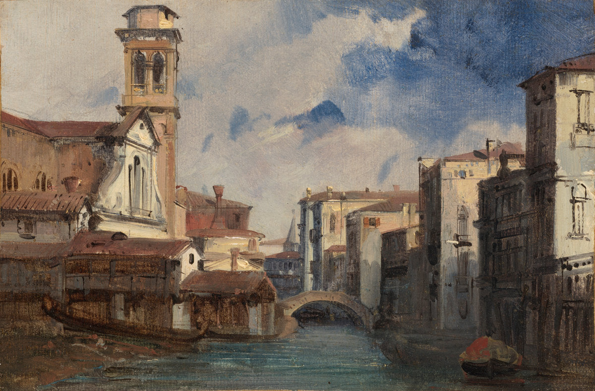The Church of San Trovaso, Venice by Jules-Romain Joyant (French, 1803 - 1854), 16X12"(A3)Poster Print