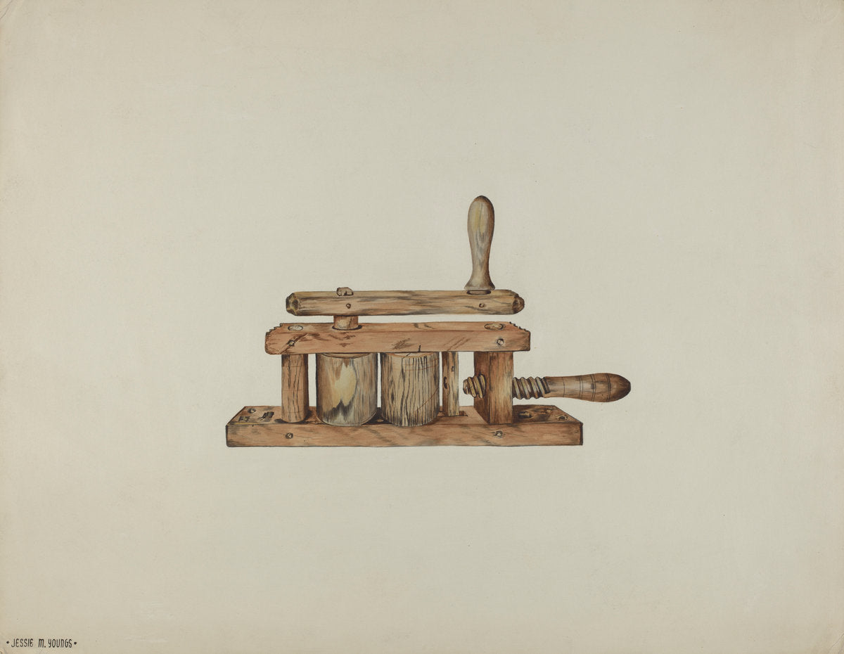 Straw Roller by Jessie M. Youngs (American, active c. 1935), 16X12"(A3)Poster Print