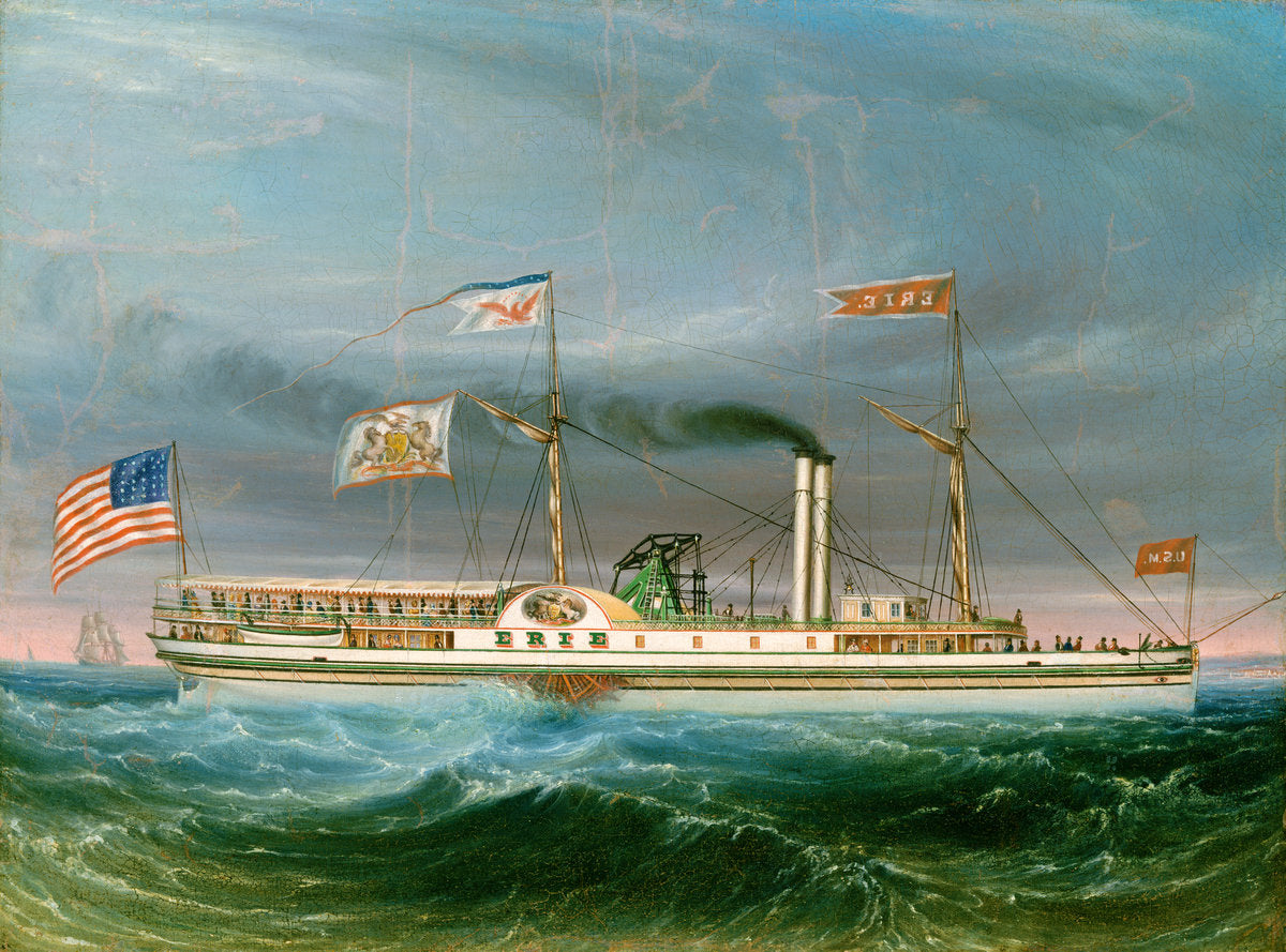 probably 1837 by American 19th Century (Steamship "Erie"), 16X12"(A3)Poster Print