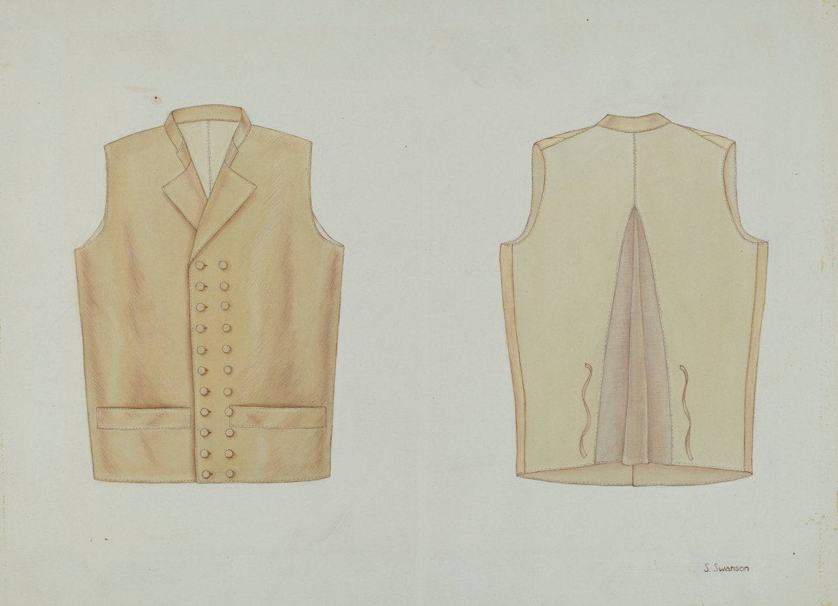 T. Jefferson's Vest by Syrena Swanson (American, active c. 1935), 16X12"(A3)Poster Print