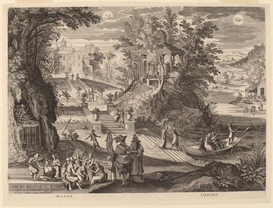 May and June by Aegidius Sadeler II after Paul Bril (Flemish, c. 1570 - 1629), 16X12"(A3)Poster Print