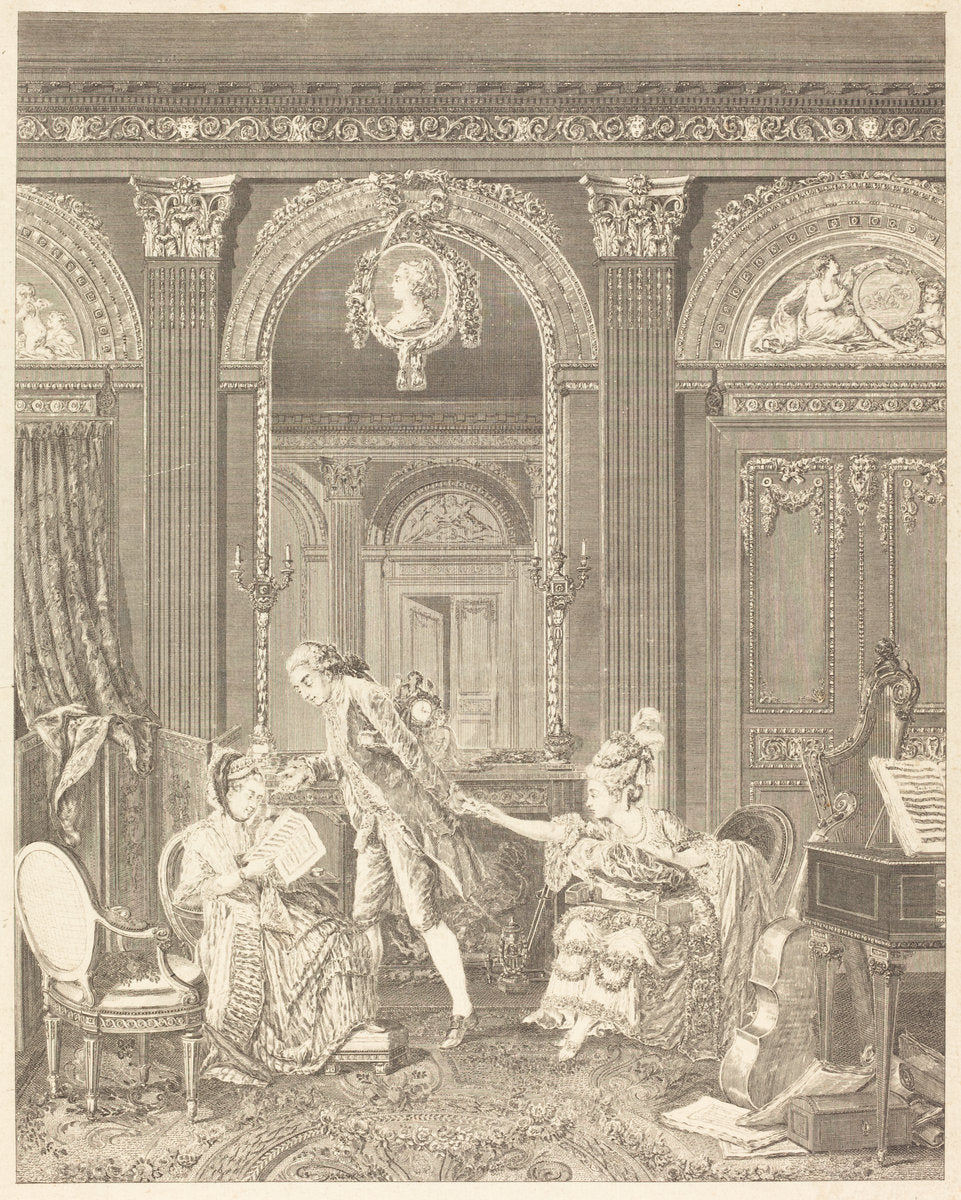 Le Billet doux by Nicolas Delaunay after Nicolas Lavreince (French, 1739 - 1792), 16X12"(A3)Poster Print