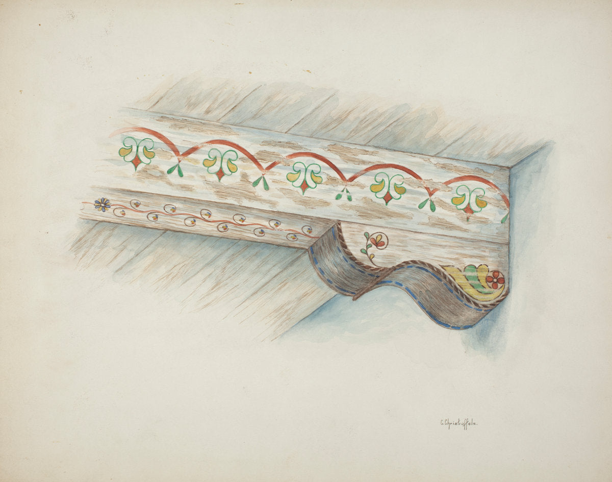 Corbel and Ceiling Beam by Cornelius Christoffels (American, active c. 1935), 16X12"(A3)Poster Print