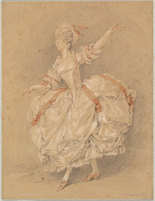 A Dancer by Jean-Michel Moreau (French, 1741 - 1814), 16X12"(A3)Poster Print