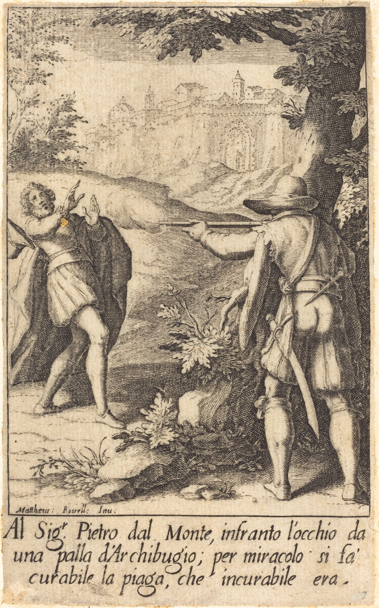 Pietro dal Monte by Jacques Callot after Matteo Rosselli (French, 1592 - 1635), 16X12"(A3)Poster Print