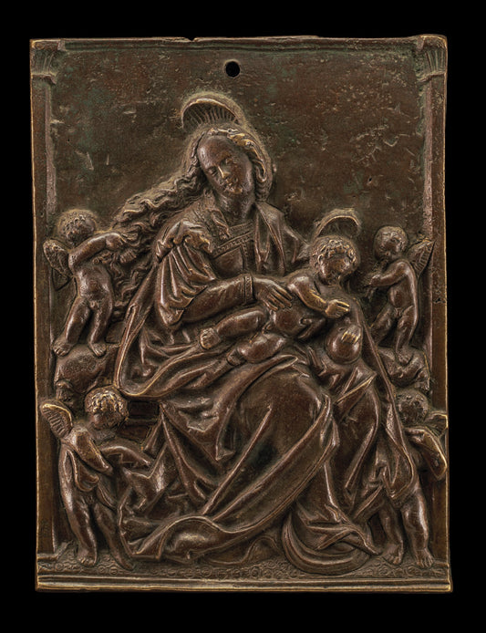 early 16th century by German 16th Century (The Virgin & Child with Four Angels), 16X12"(A3)Poster Print