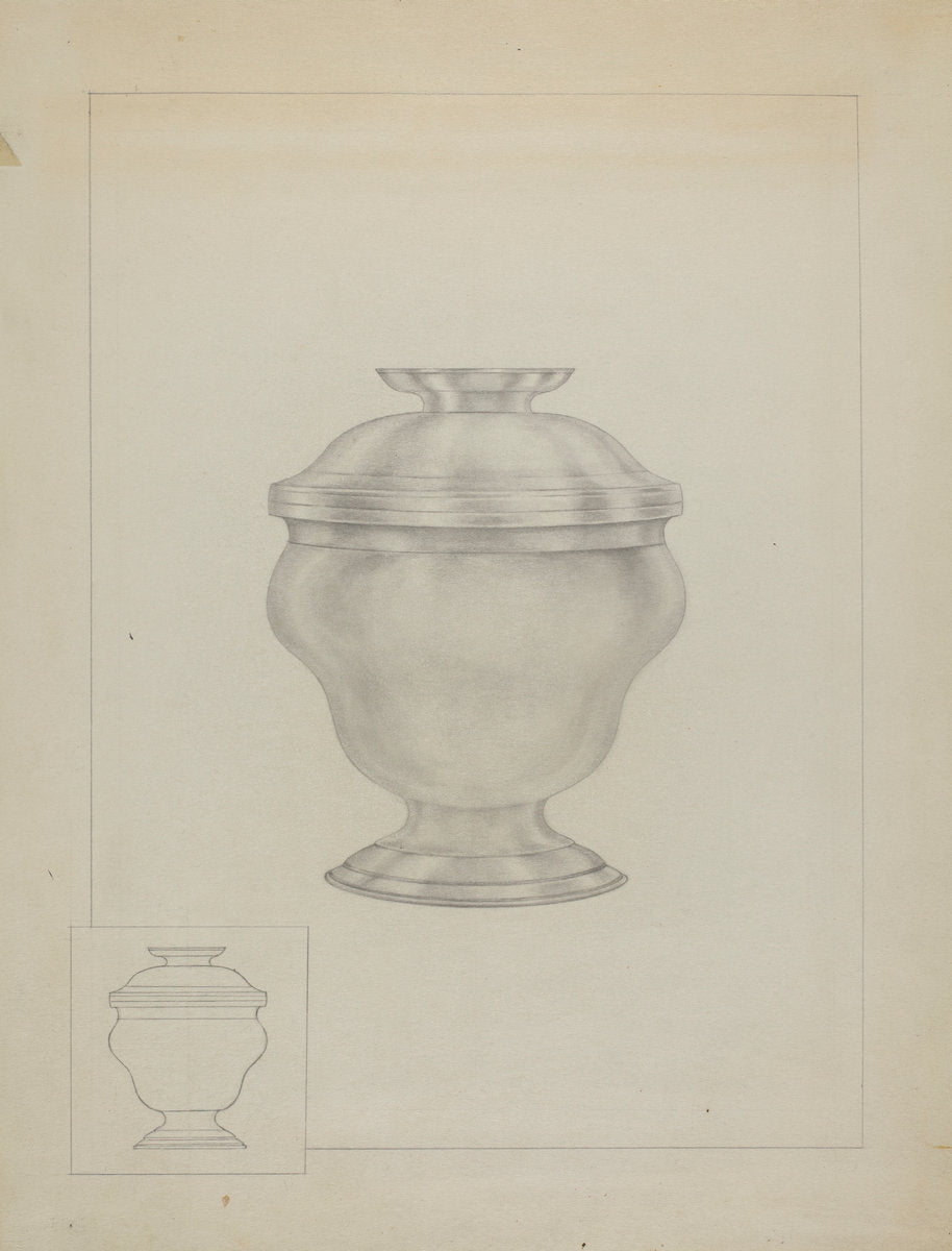Silver Sugar Bowl by Isidore Steinberg (American, active c. 1935), 16X12"(A3)Poster Print