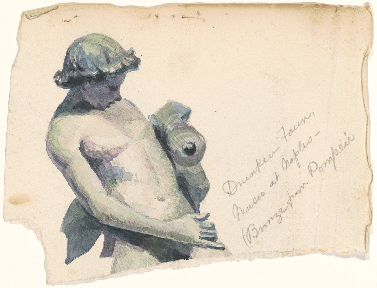 Drunken Faun, Museo at Naples by Marietta Minnigerode Andrews (American, 1869 - 1931), 16X12"(A3)Poster Print