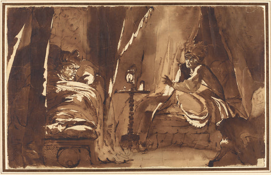 Midnight by Henry Fuseli (Swiss, 1741 - 1825), 16X12"(A3)Poster Print