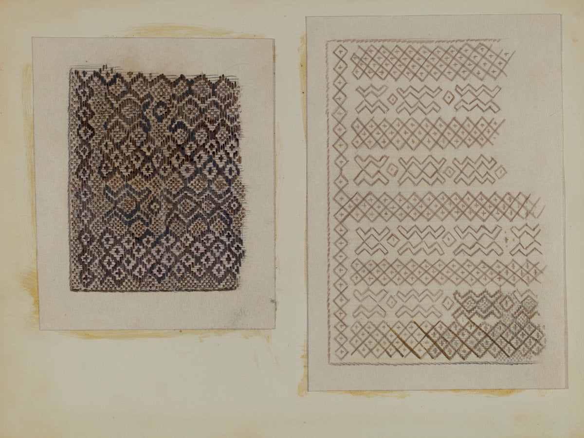 Material Woven from Cat-tails by Melita Hofmann (American, active c. 1935), 16X12"(A3)Poster Print