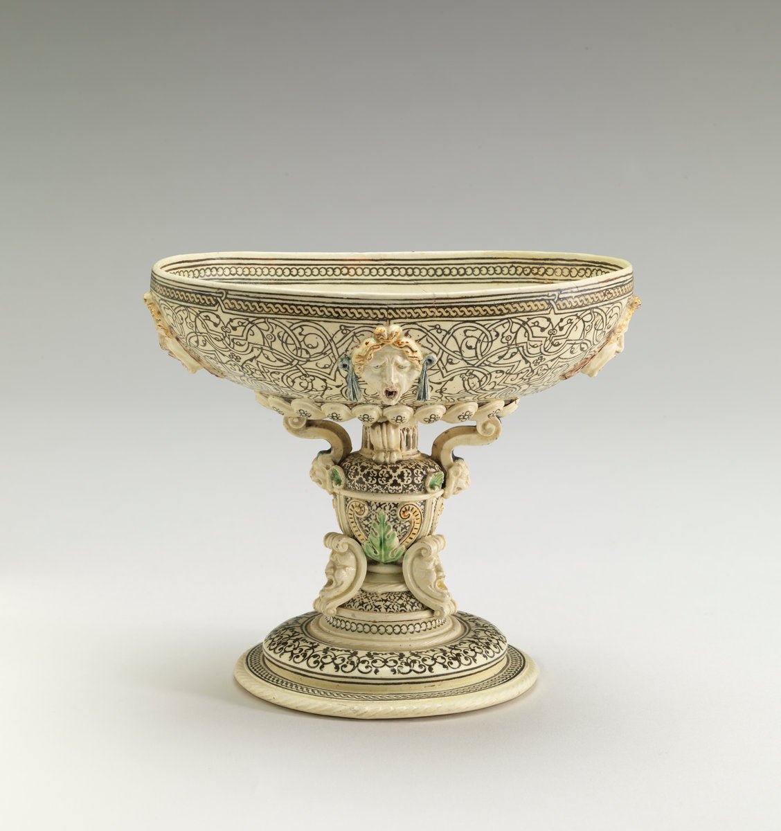 c. 1540/1560 by French 16th Century, probably Saint-Porchaire (Deux-Sevres), or Paris region (Cup on high foot with the royal arms of France crowned), 16X12"(A3)Poster Print