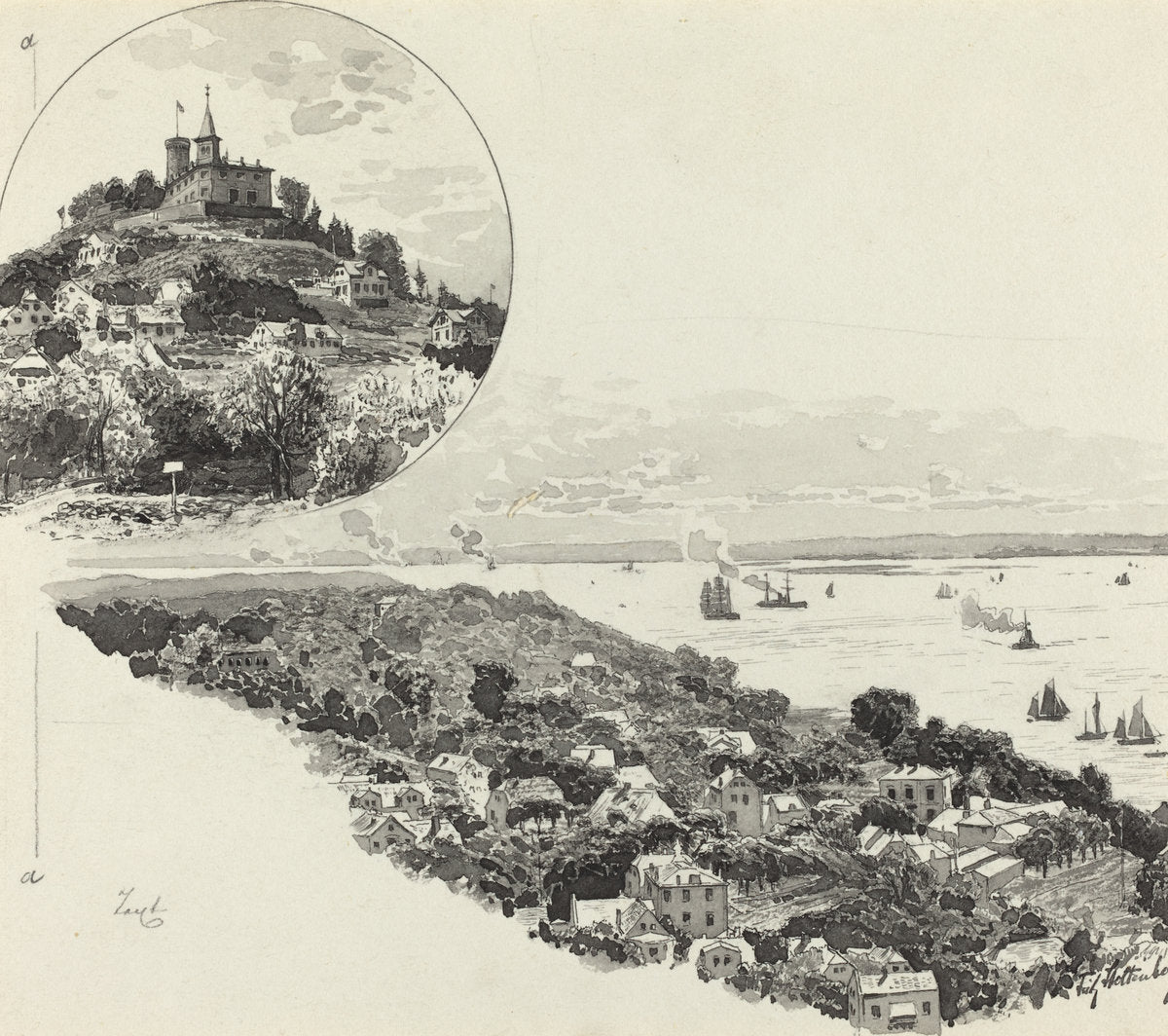 Blankenese by Fritz Stoltenberg (German, 1855 - 1921), 16X12"(A3)Poster Print