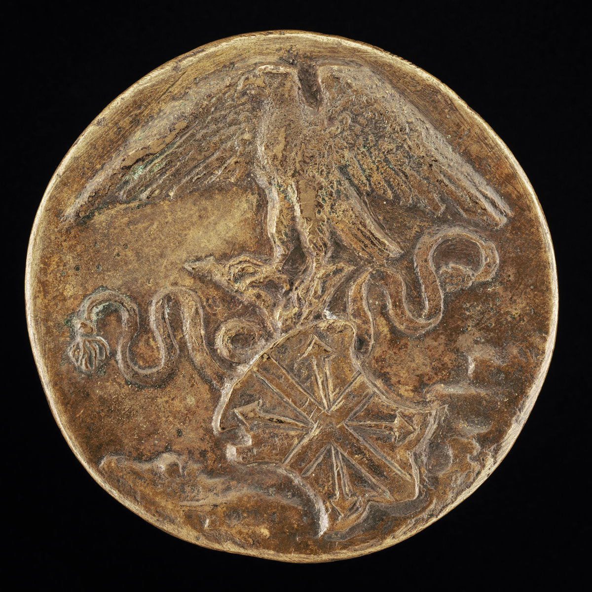 c. 1480/1485 by Style of Niccolò Fiorentino (Eagle and Machiavelli Shield [reverse]), 16X12"(A3)Poster Print