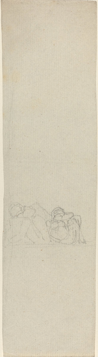 Two Huddled Figures by John Flaxman (British, 1755 - 1826), 16X12"(A3)Poster Print