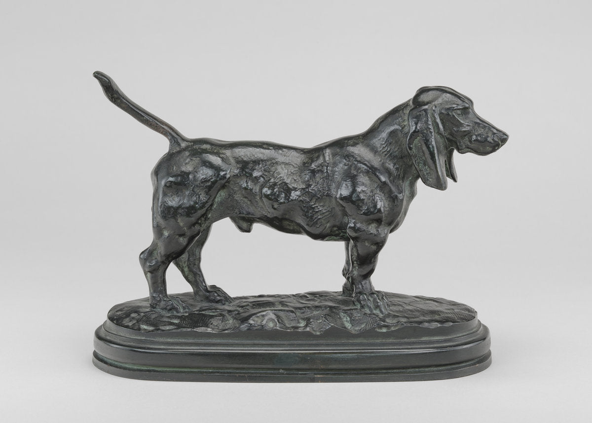 English Basset by Antoine-Louis Barye (French, 1795 - 1875), 16X12"(A3)Poster Print
