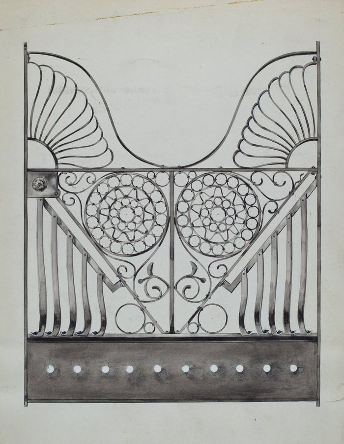 Iron Gate by Sebastian Simonet (American, active c. 1935), 16X12