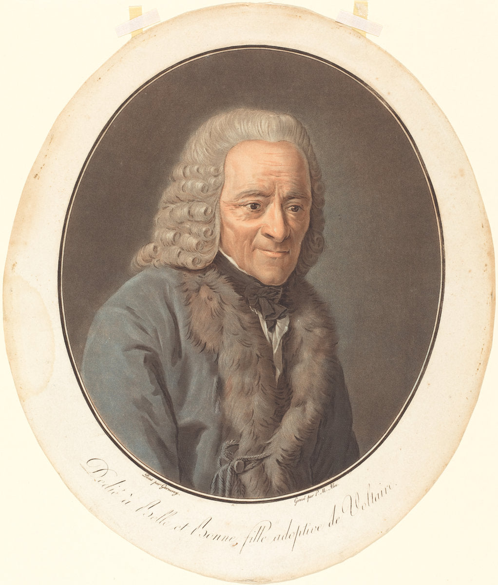 Voltaire by Pierre-Michel Alix (French, 1762 - 1817), 16X12"(A3)Poster Print