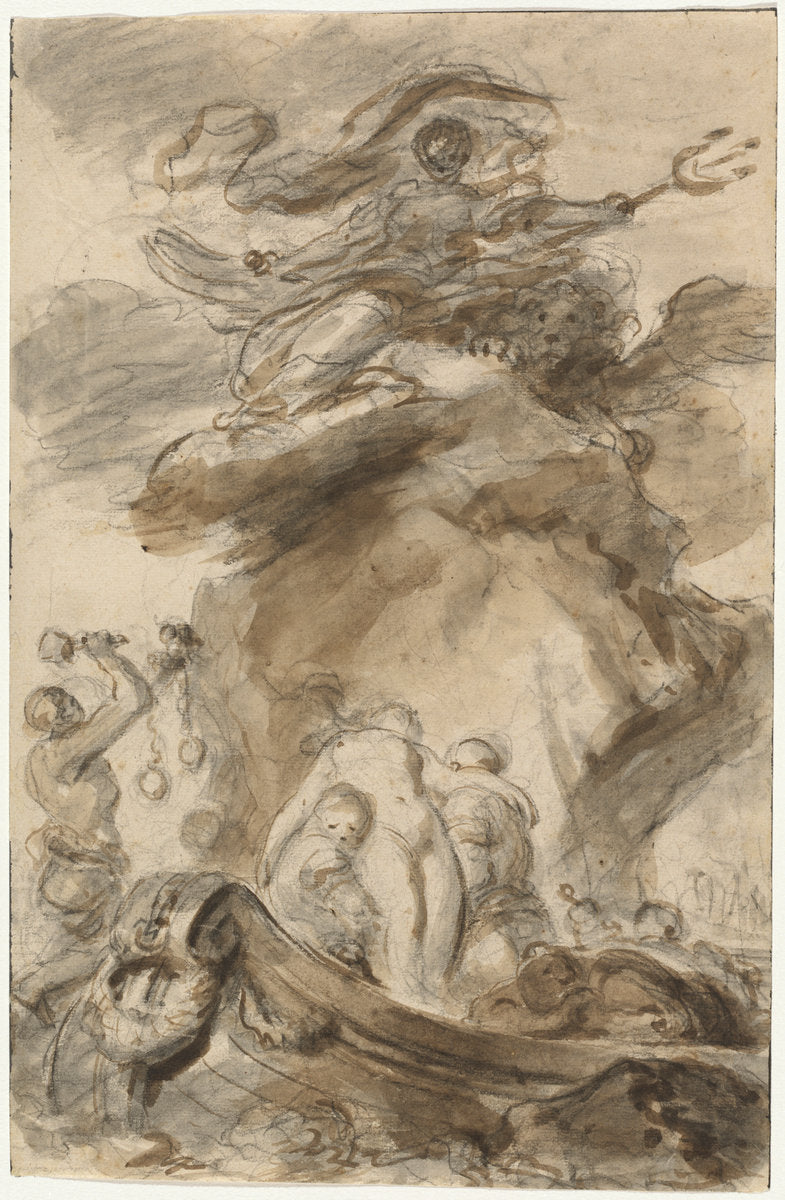 Angelica Is Exposed to the Orc by Jean-Honoré Fragonard (French, 1732 - 1806), 16X12"(A3)Poster Print