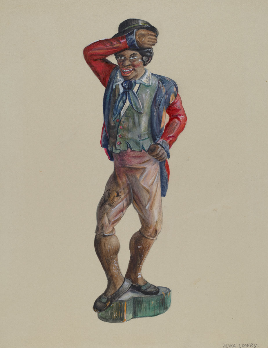 Figure of a Black Man by Mina Lowry (American, 1894 - 1942), 16X12"(A3)Poster Print
