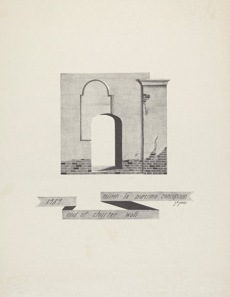 Mision La Purisima Concepcion - End of Cloister Wall by James Jones (American, active 1932 - 1942), 16X12"(A3)Poster Print