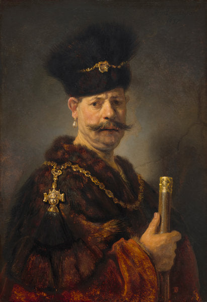 A Polish Nobleman by Rembrandt van Rijn (Dutch, 1606 - 1669), 16X12"(A3)Poster Print
