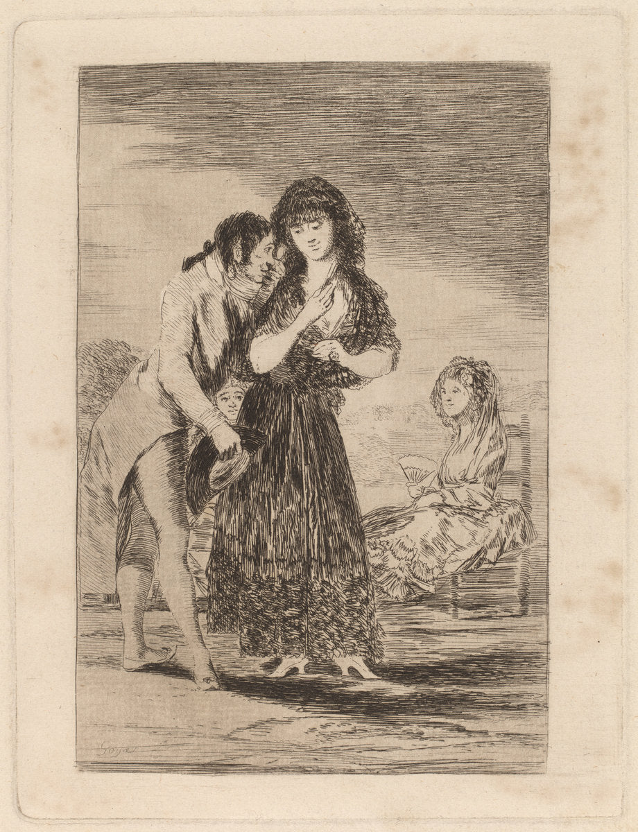 Ni asi la distingue  (Even Thus He Cannot Make Her Out) by Francisco de Goya (Spanish, 1746 - 1828), 16X12"(A3)Poster Print