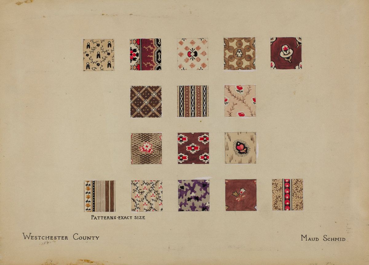 Friendship Quilt-Patchwork Section by Maud Schmid (American, active c. 1935), 16X12"(A3)Poster Print