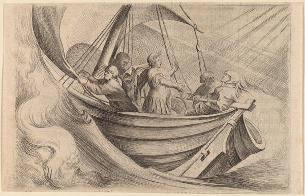 Caesar Crossing Stormy Seas by Willem Basse (Dutch, 1613 or 1614 - 1672), 16X12"(A3)Poster Print
