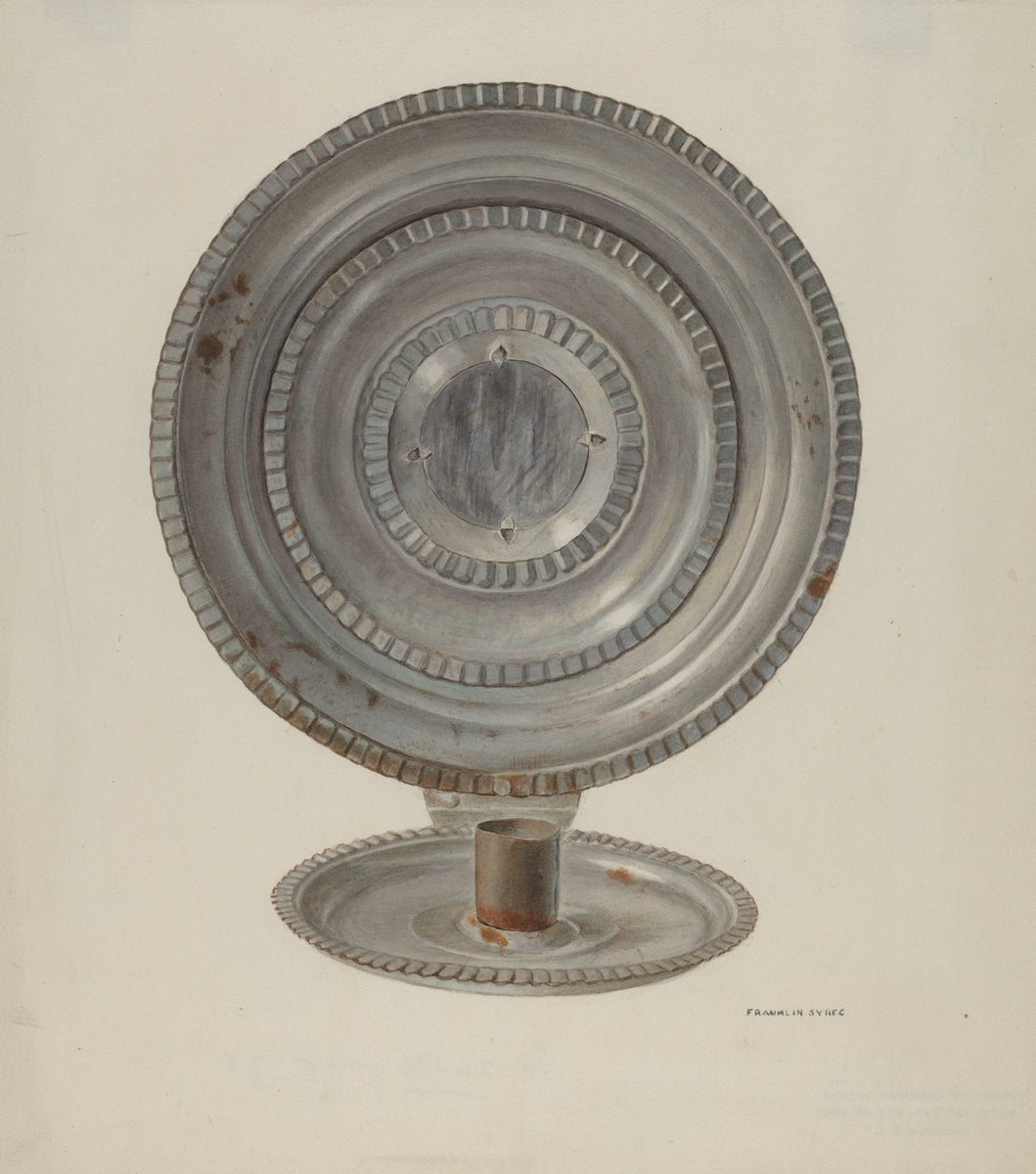 Tin Candle Sconce by Franklyn Syres (American, active c. 1935), 16X12"(A3)Poster Print