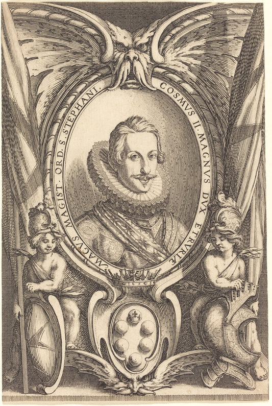 Cosimo II de' Medici, Grand Duke of Tuscany by Jacques Callot (French, 1592 - 1635), 16X12"(A3)Poster Print