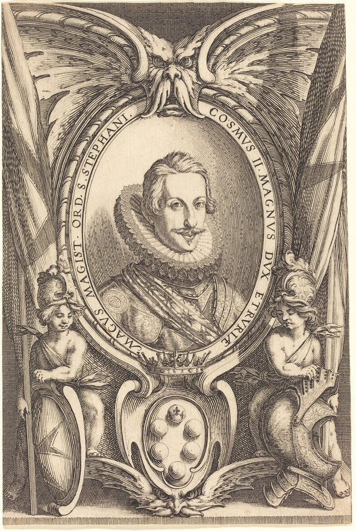 Cosimo II de' Medici, Grand Duke of Tuscany by Jacques Callot (French, 1592 - 1635), 16X12