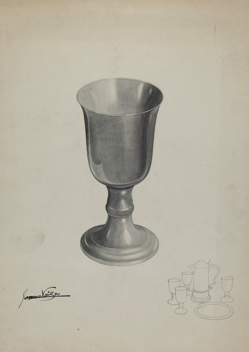 Pewter Chalice by James Vail (American, active c. 1935), 16X12"(A3)Poster Print