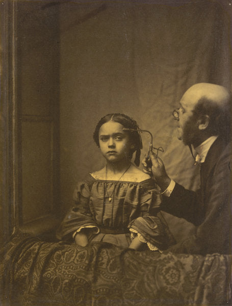 The muscle of attention (left); Eyebrow contraction due to bright light (right) by Guillaume-Benjamin-Amant Duchenne (de Boulogne) (French, 1806 - 1875), 16X12"(A3)Poster Print