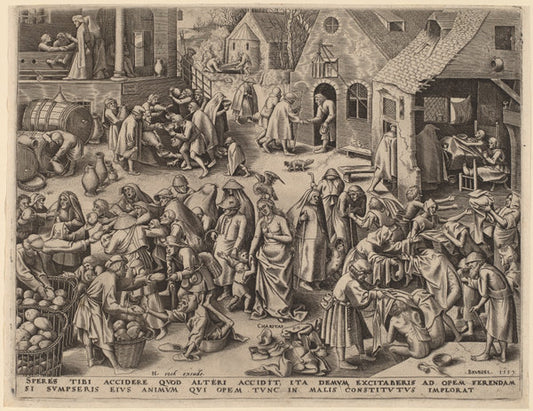 Charity by Attributed to Philip Galle after Pieter Bruegel the Elder (Flemish, 1537 - 1612), 16X12"(A3)Poster Print