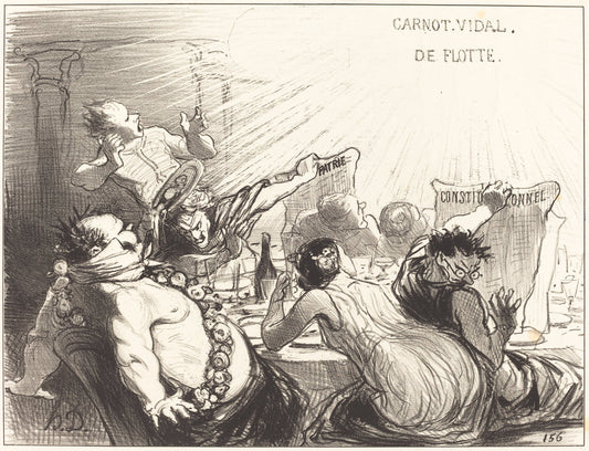 Le Festin de Baltazar-Véron by Honoré Daumier (French, 1808 - 1879), 16X12"(A3)Poster Print