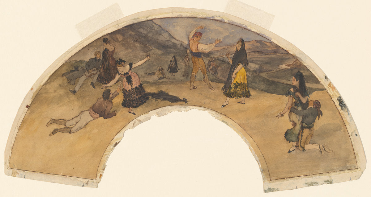 Spanish Dancers and Musicians by Edgar Degas (French, 1834 - 1917), 16X12"(A3)Poster Print