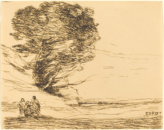 Souvenir of Antibes (Souvenir d'Antibes) by Jean-Baptiste-Camille Corot (French, 1796 - 1875), 16X12"(A3)Poster Print