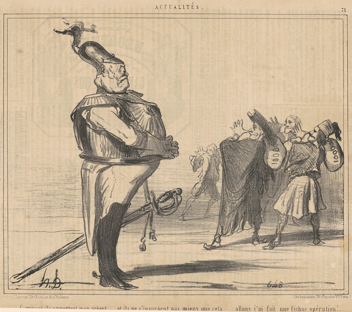Comment, ils emportent mon argent ... by Honoré Daumier (French, 1808 - 1879), 16X12"(A3)Poster Print