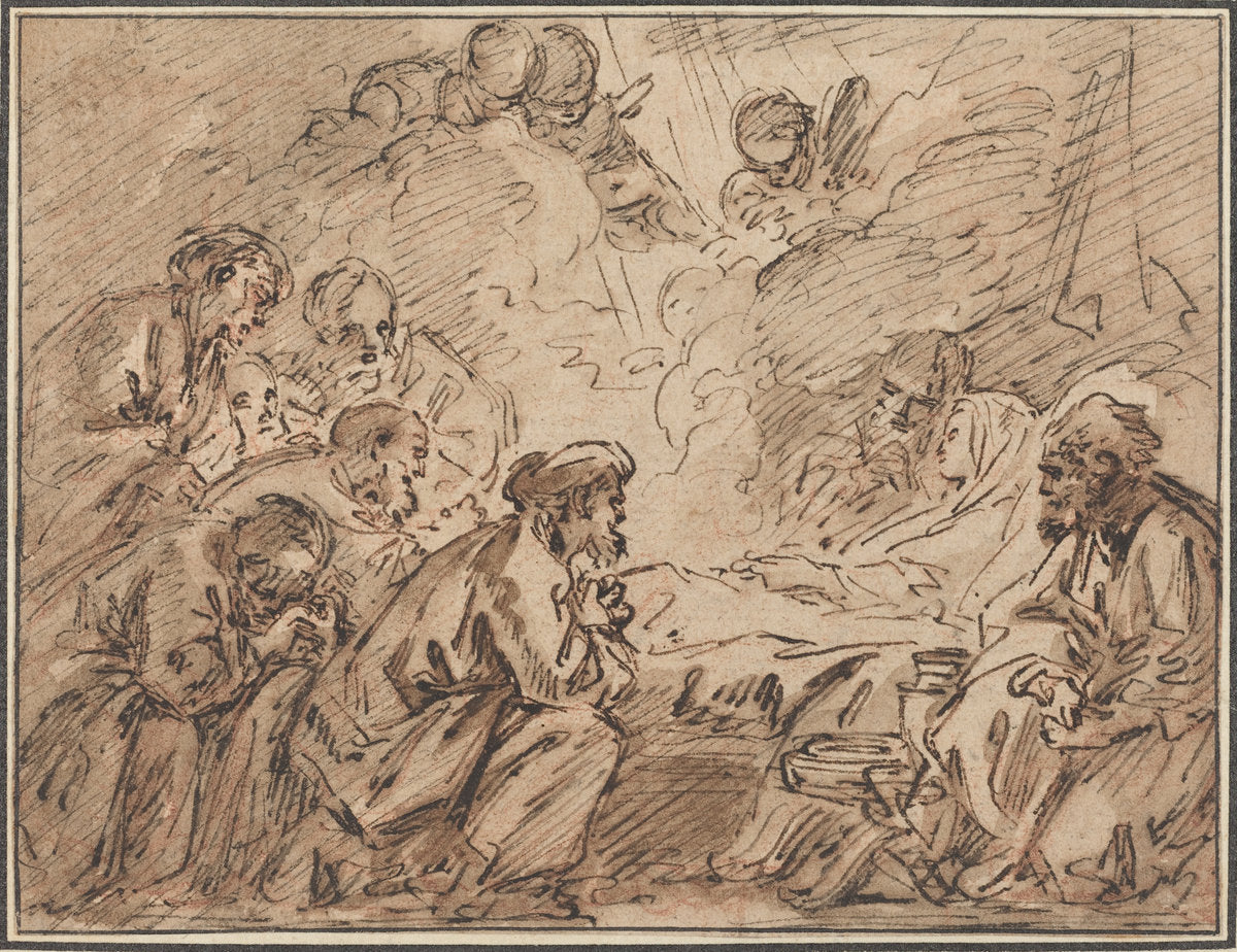 The Death of the Virgin by François Boucher (French, 1703 - 1770), 16X12"(A3)Poster Print